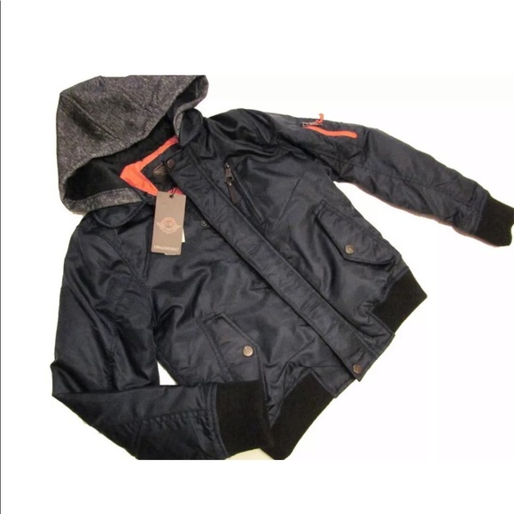 $85 Urban Republic Big Boy Bomber Jacket 18 / 20 Aviator Hooded Heavy Duty Zips - Picture 3 of 15